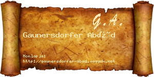 Gaunersdorfer Abád névjegykártya